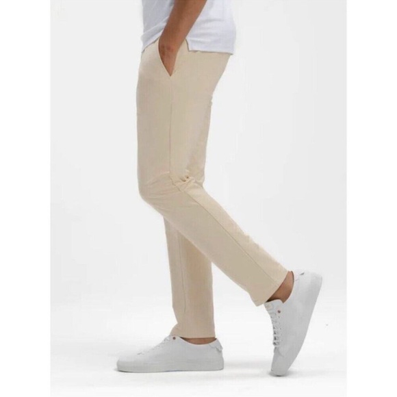 TAYLRD Fit Commuter Pants Men's 35 x 32 Marzipan Travel Business Casual Stretch - Picture 2 of 15